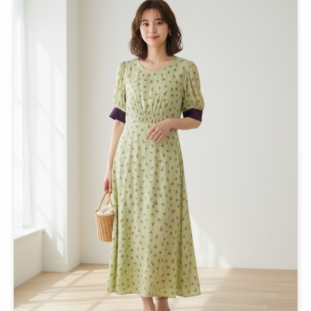 Faithful the Brand Floral CottageCore Peasant Midi Dress Size 2 / XS